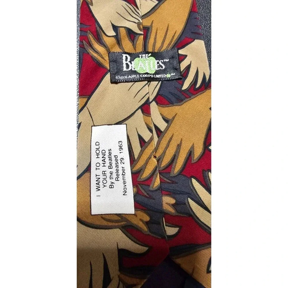 Vintage 1991 Apple Corps Limited Beatles I Wanna Hold Your Hand Mens Neck Tie - Picture 6 of 8
